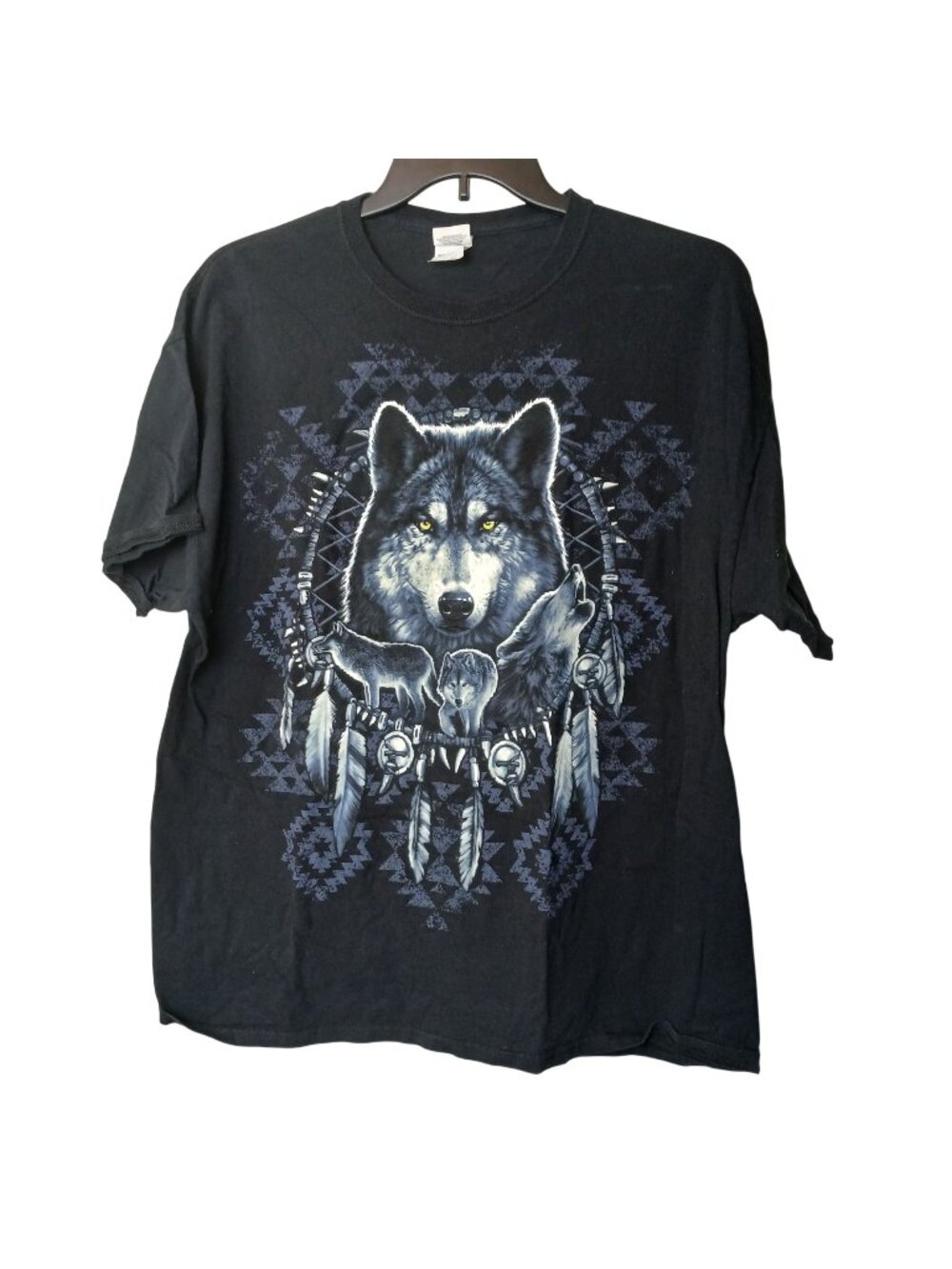 Wolf Dream Catcher 2XL T-Shirt 90s Vintage Native American Southwestern #I-6
